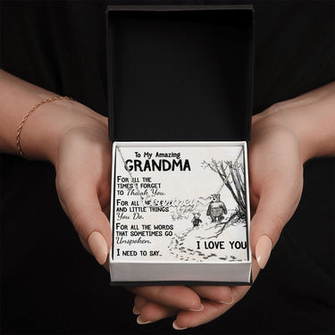 Amazing Grandma Nickname Necklace with Heart - Love You This Much